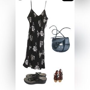 GAP Midi Slip Dress Black Sz S Olivia Dean CBK style American love story